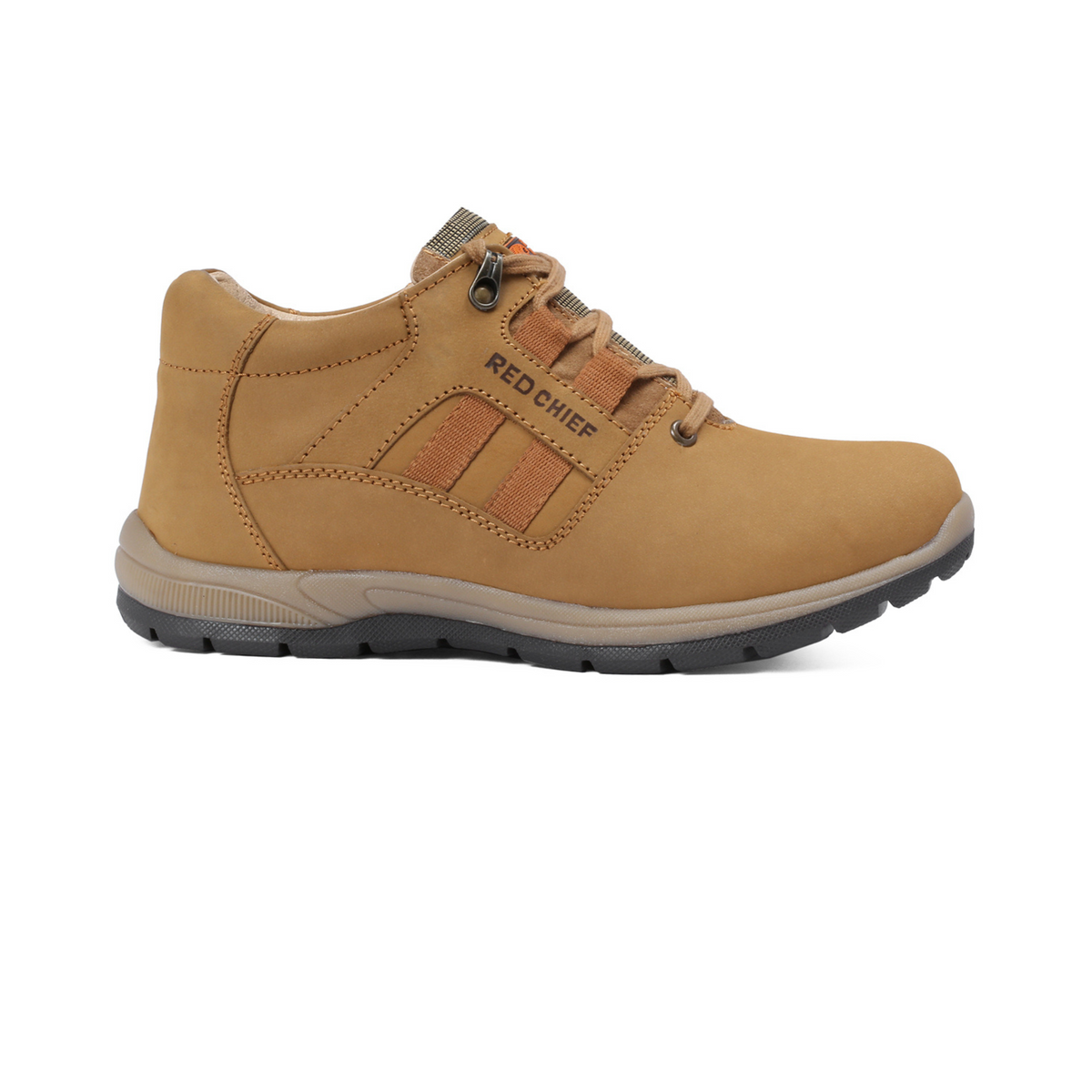 Red Chief Men's RC3424 022 Genuine Leather Lace-Up Casual Shoes | Low-Ankle Comfort Fit with Rust Color