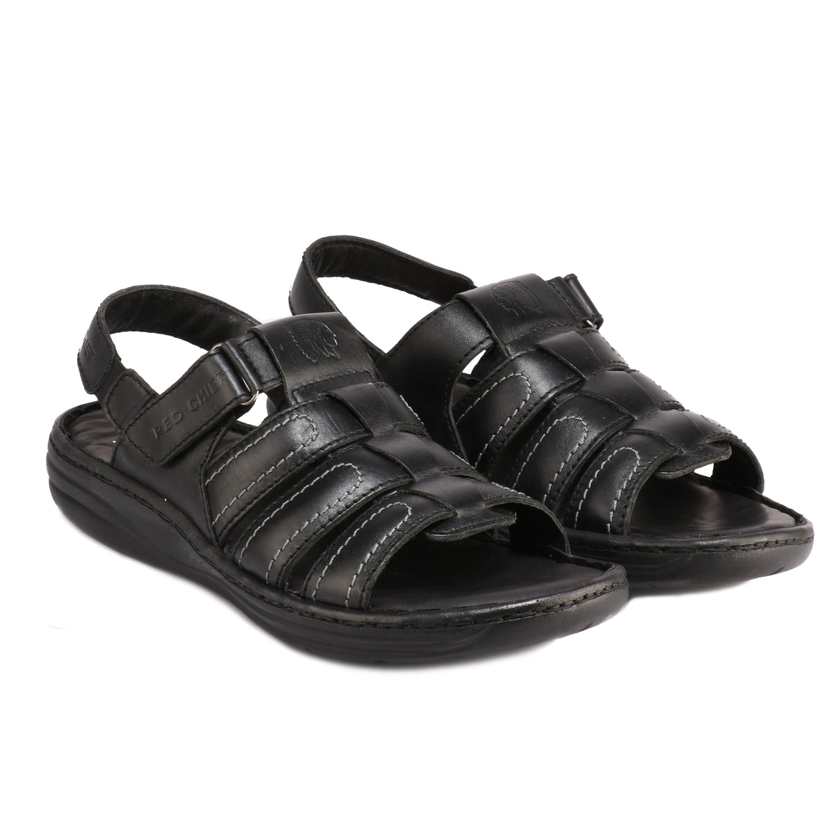 Red Chief Black Sandal for Men RC1086 001