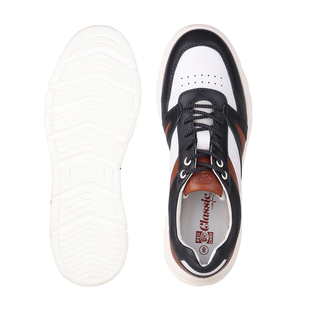 REDCHIEF White/Blue Leather Casual Derby for Men RC3950 157