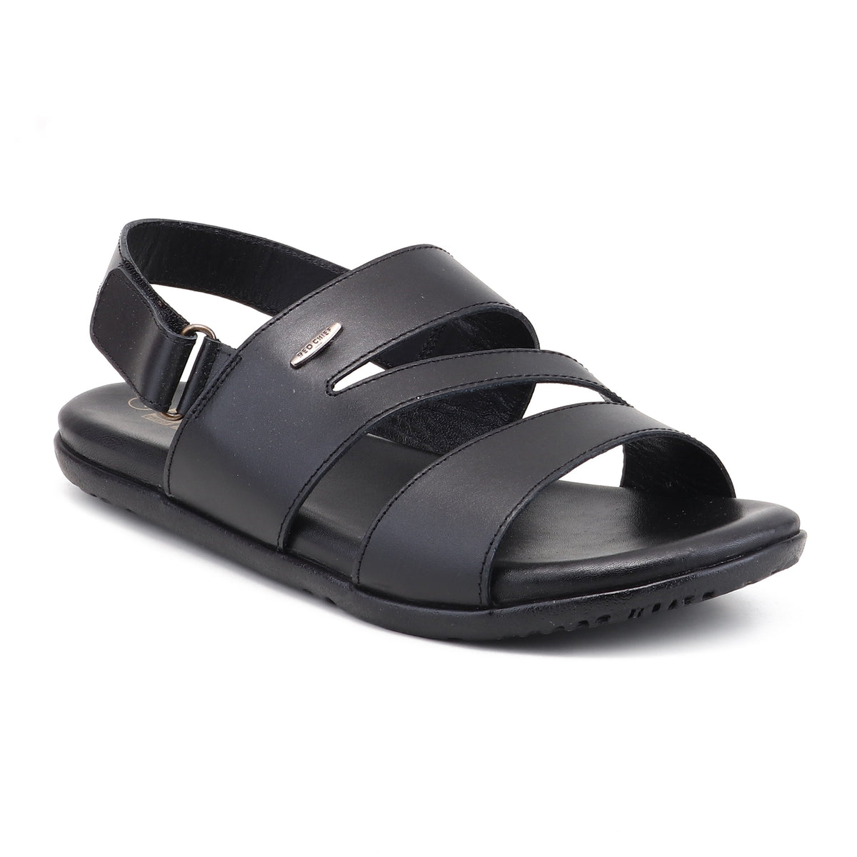 RED CHIEF Black Leather Sandal for Men RC851 001