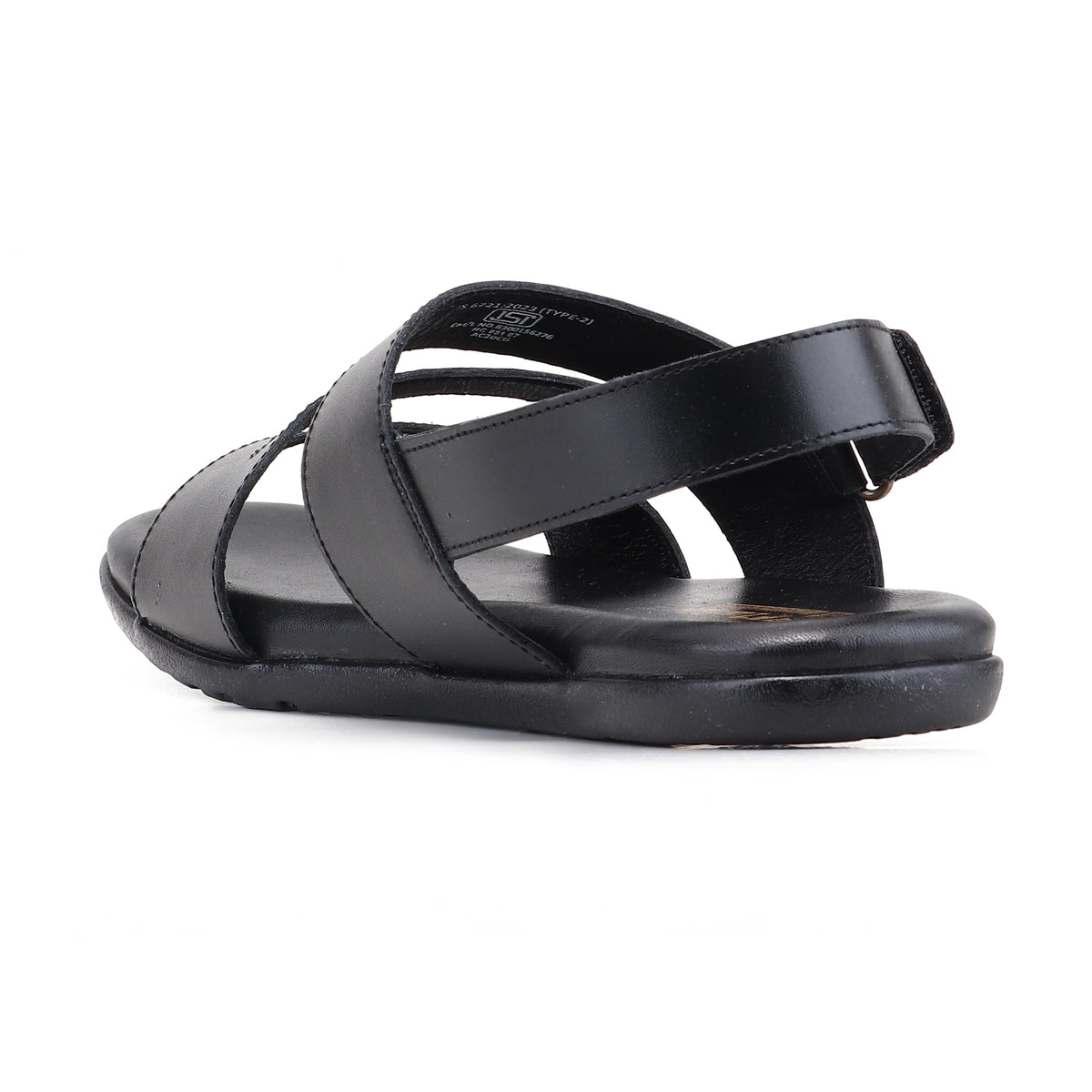 RED CHIEF Black Leather Sandal for Men RC851 001