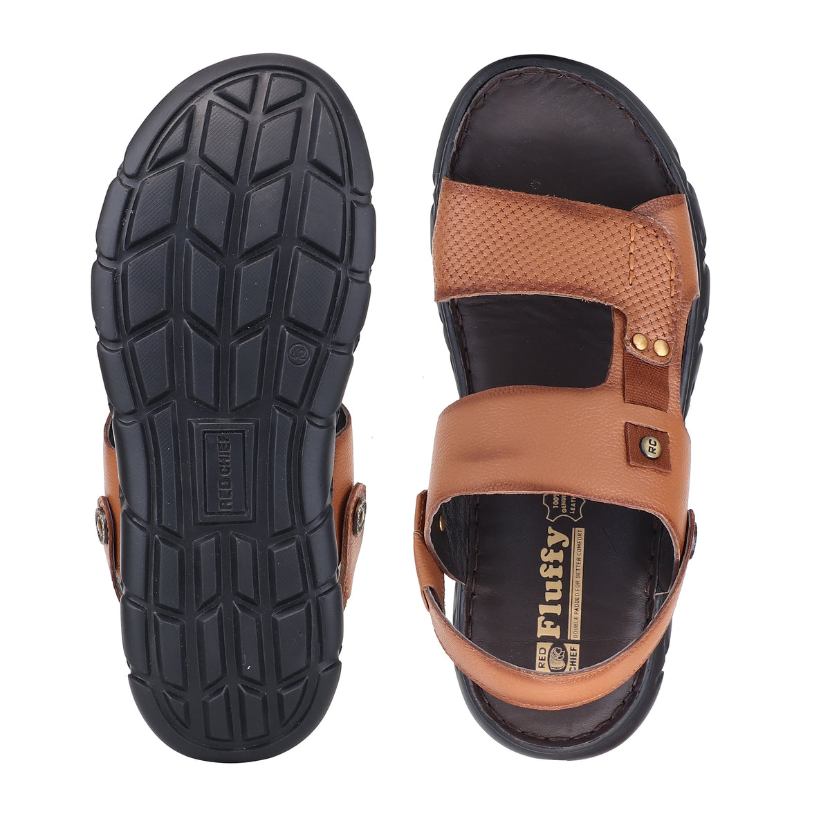 RED CHIEF Tan Leather Sandal for Men RC4087 006