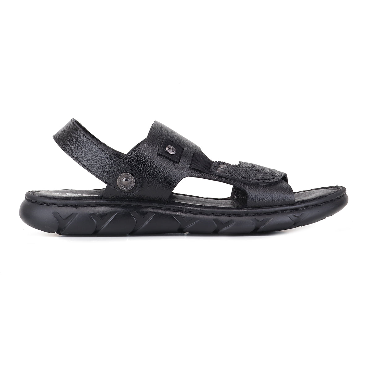 RED CHIEF Black Leather Sandal for Men RC4087 001
