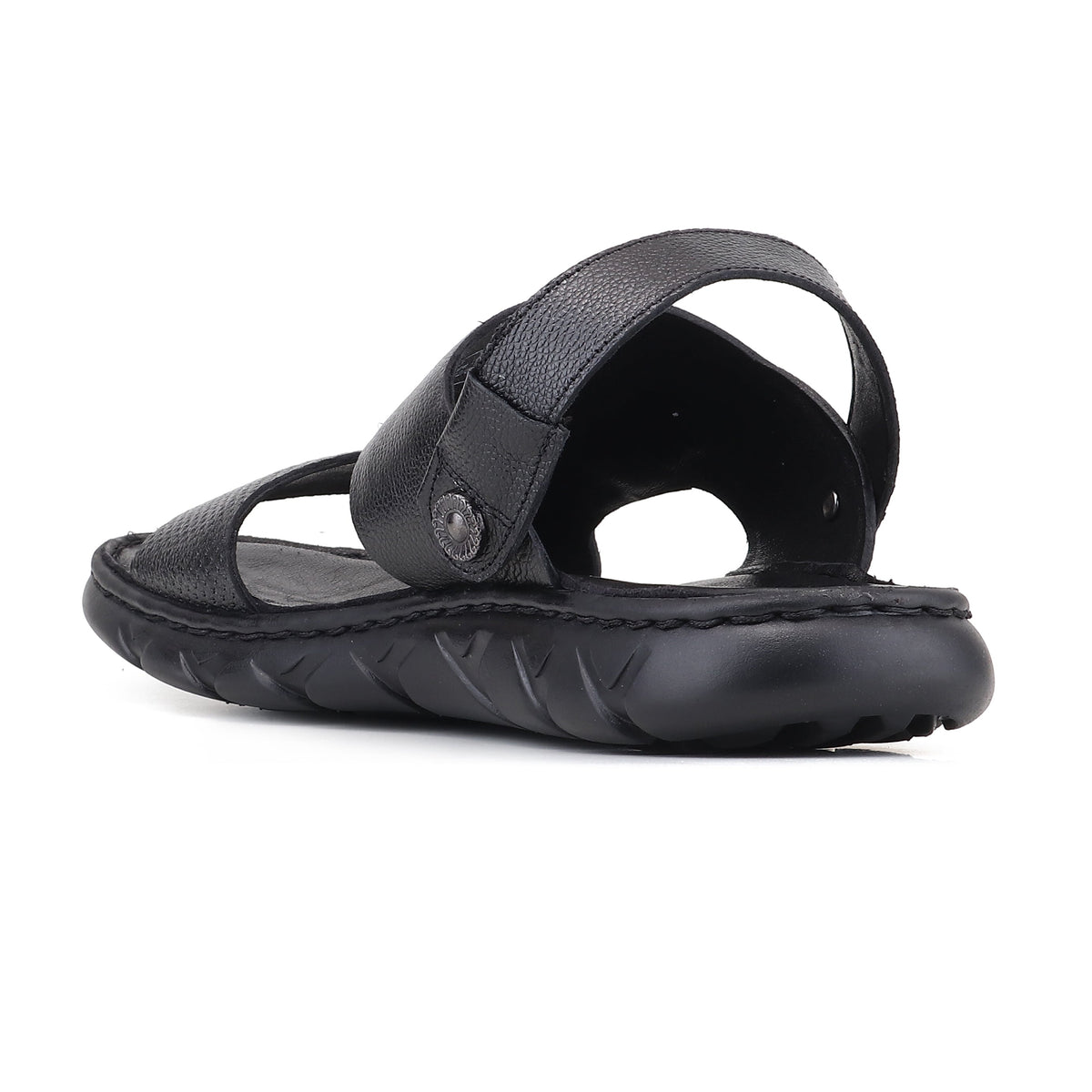 RED CHIEF Black Leather Sandal for Men RC4087 001