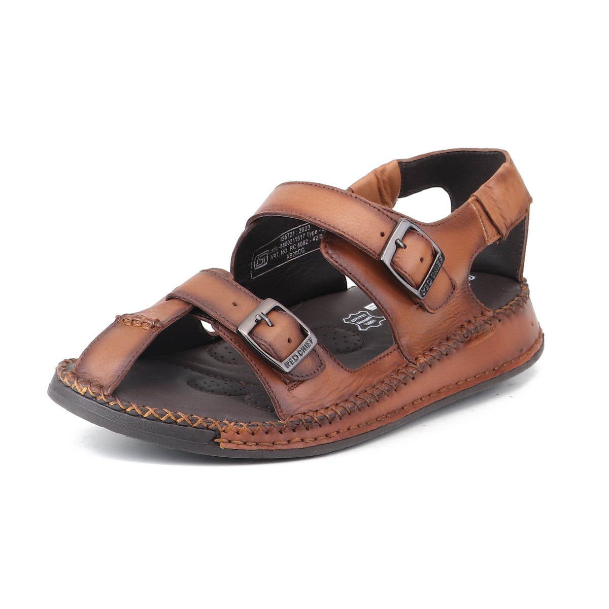 RED CHIEF Tan Leather Sandal for Men RC6082 006