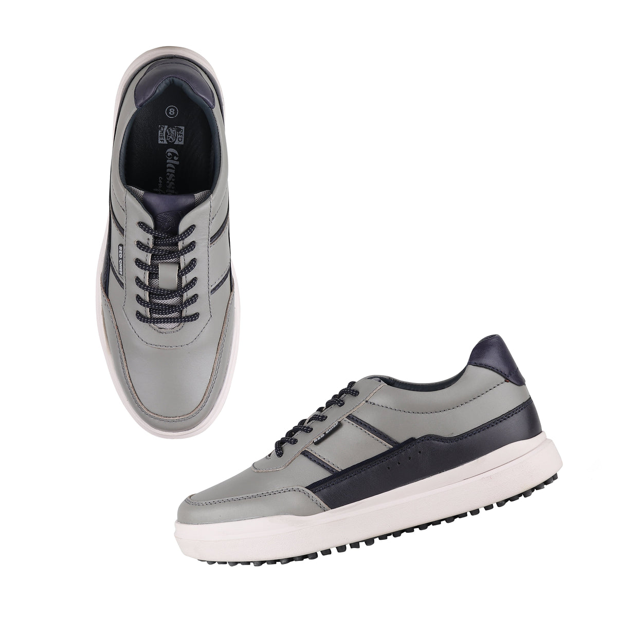 REDCHIEF Grey/Black Leather Casual Sneaker for Men RC3944 047