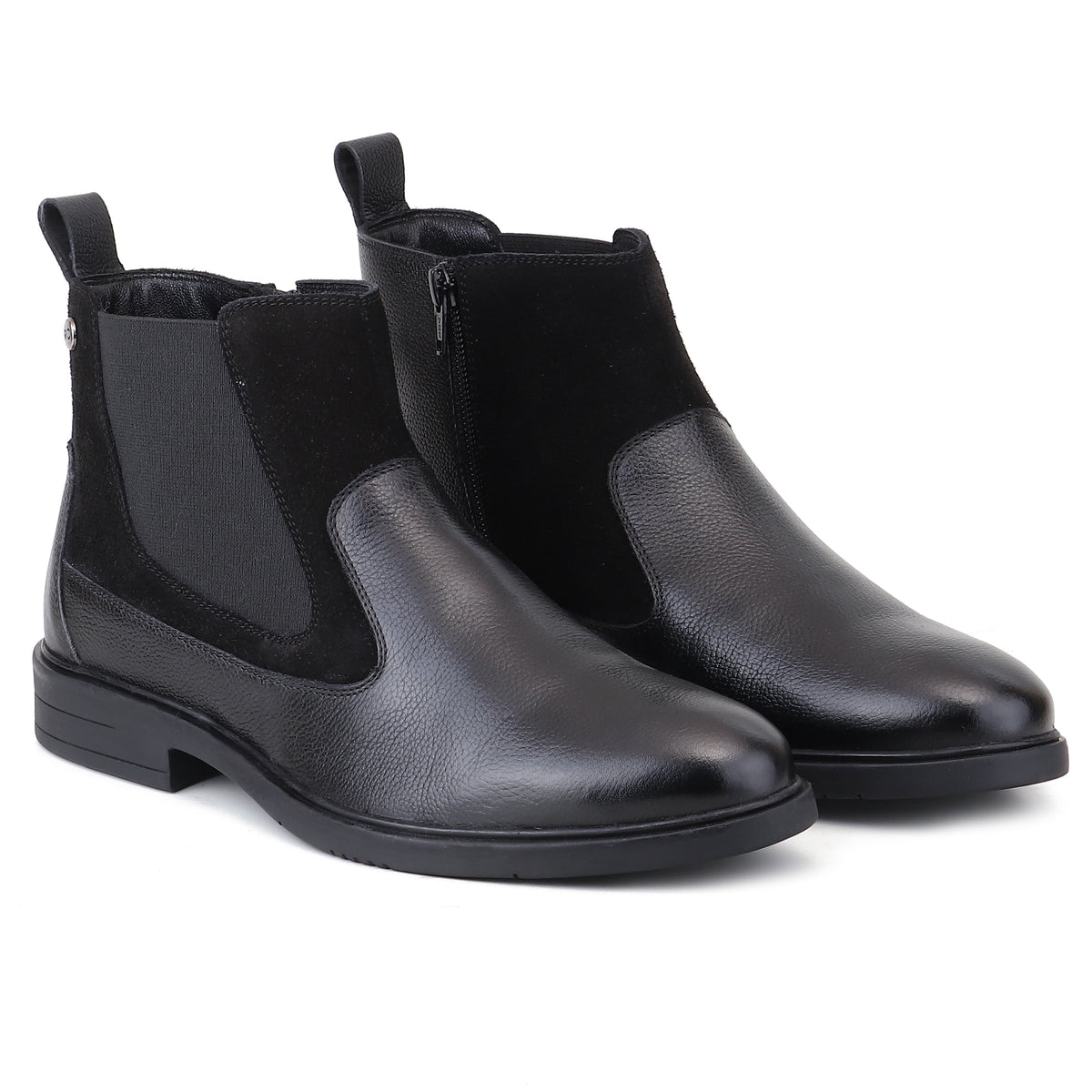 Red Chief Men's Black Leather Chelsea Boots |RC4148 001