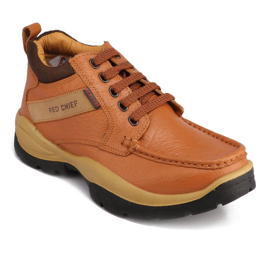 Red Chief RC2051-D 107 Men's Genuine Leather Low-Ankle Casual Shoes – Elephant Tan Color