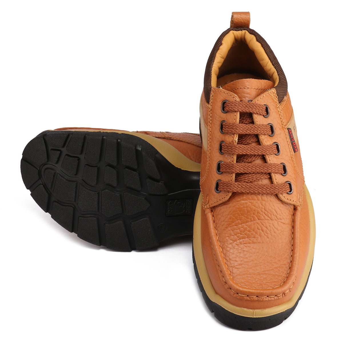 Red Chief RC2051-D 107 Men's Genuine Leather Low-Ankle Casual Shoes – Elephant Tan Color
