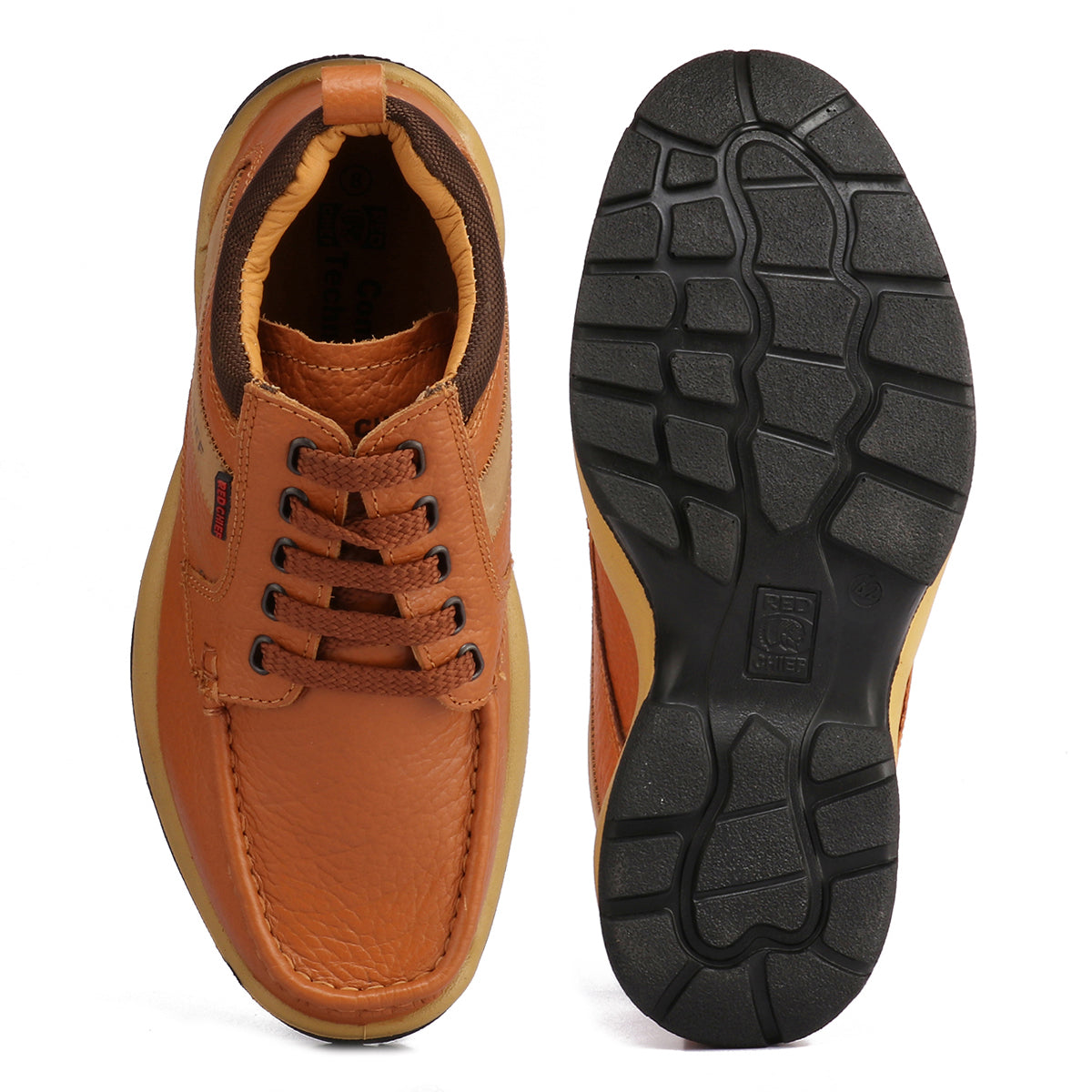 Red Chief RC2051-D 107 Men's Genuine Leather Low-Ankle Casual Shoes – Elephant Tan Color