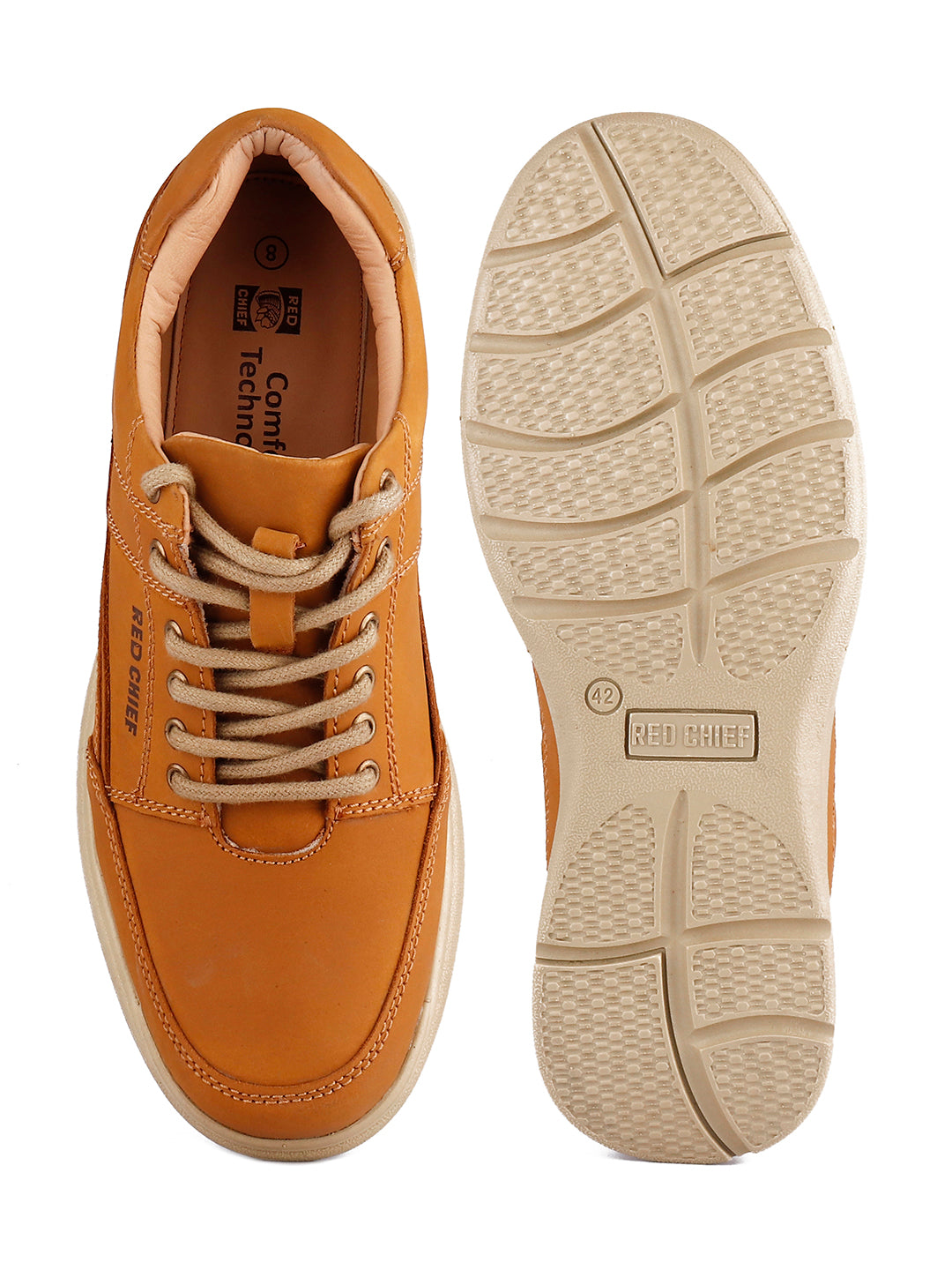 Red Chief Genuine Leather Low Ankle Lace Up Casual Sneaker Shoes For Men |RC3488 022