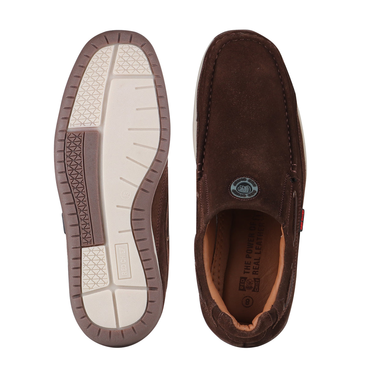 RED CHIEF Coffee Leather Casual Shoes for Men RC3504 C760