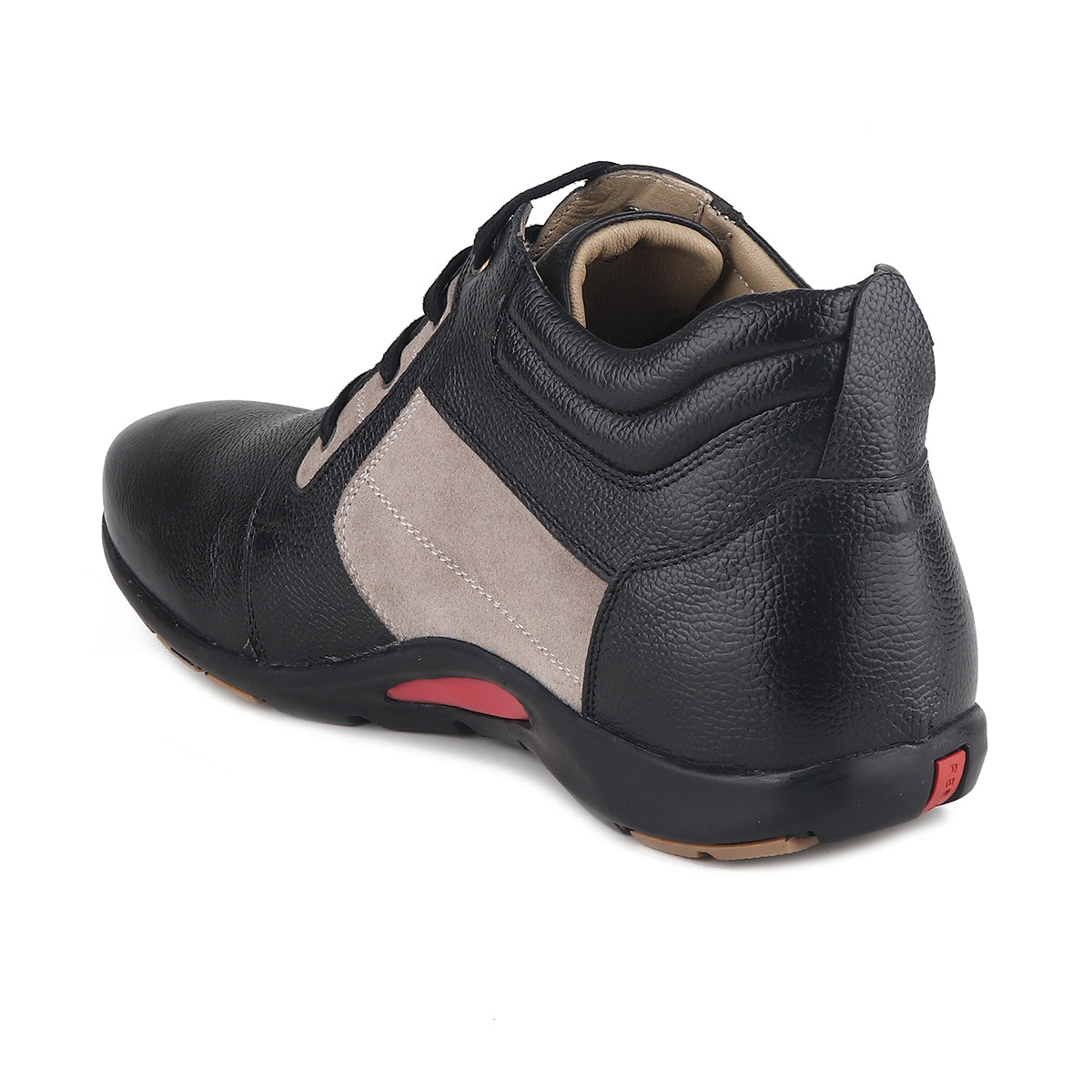 Red Chief Genuine Leather Low Ankle Lace Up Black Casual Shoes For Men |RC3513 001