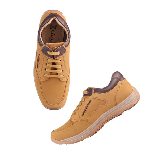 Red Chief Men's RC3520 022 Genuine Leather Lace-Up Casual Shoes | Low-Ankle Comfort Fit with Rust Color