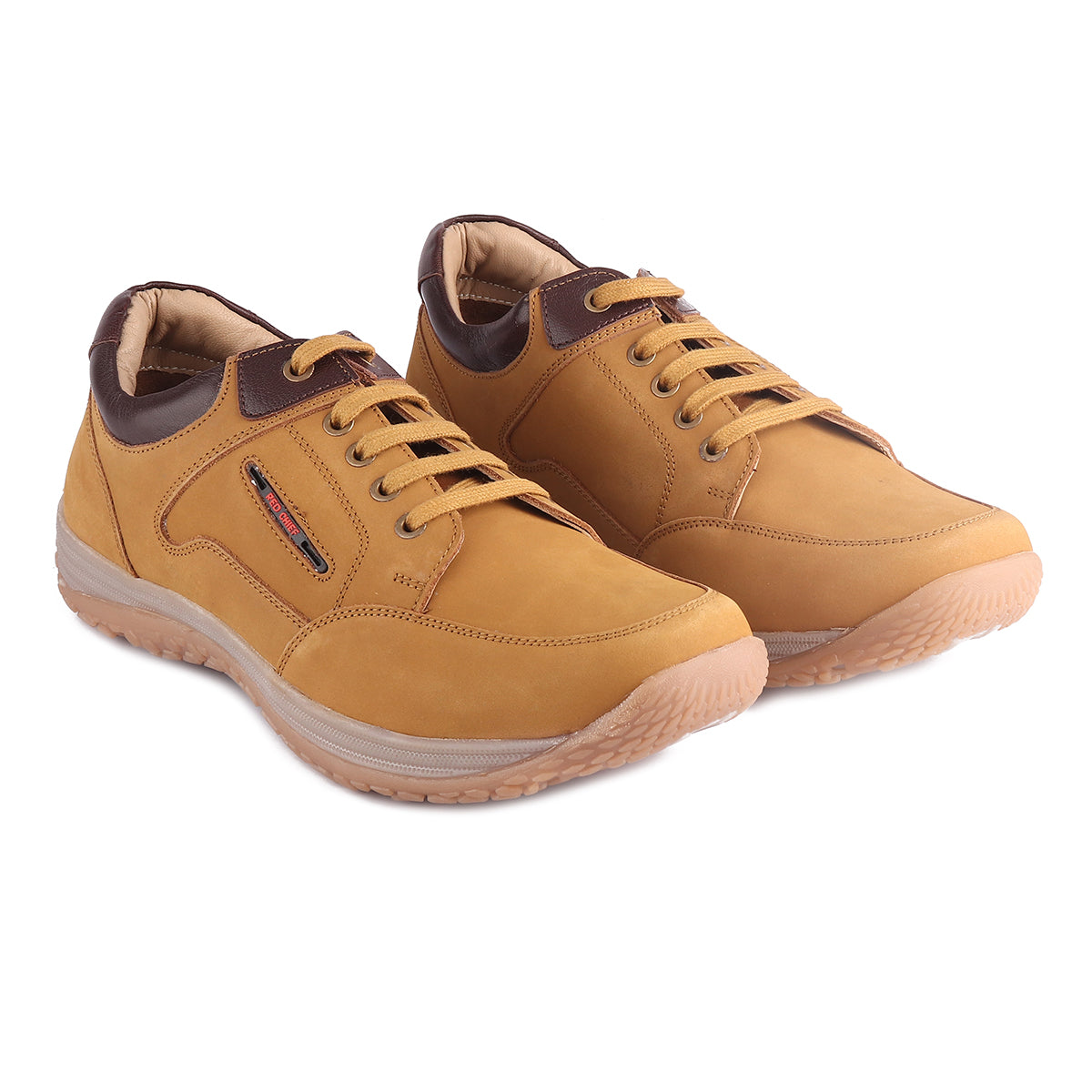 Red Chief Men's RC3520 022 Genuine Leather Lace-Up Casual Shoes | Low-Ankle Comfort Fit with Rust Color