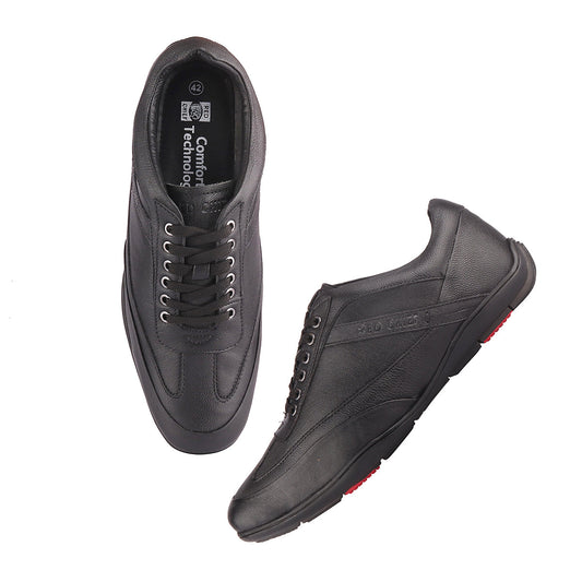 RED CHIEF Black Leather Casual Shoes for Men RC3754 001