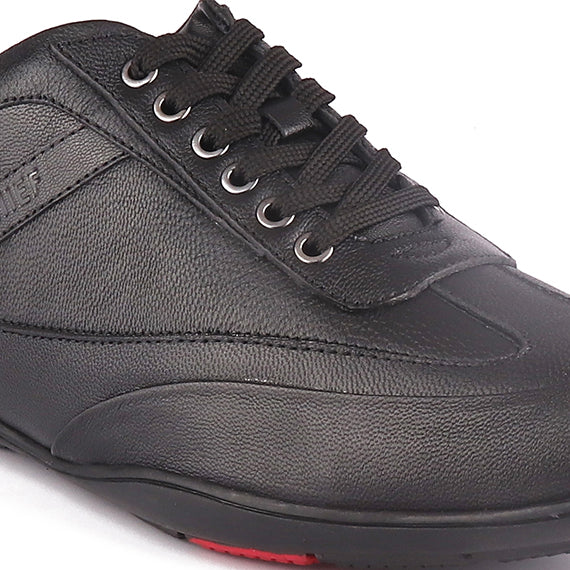 RED CHIEF Black Leather Casual Shoes for Men RC3754 001