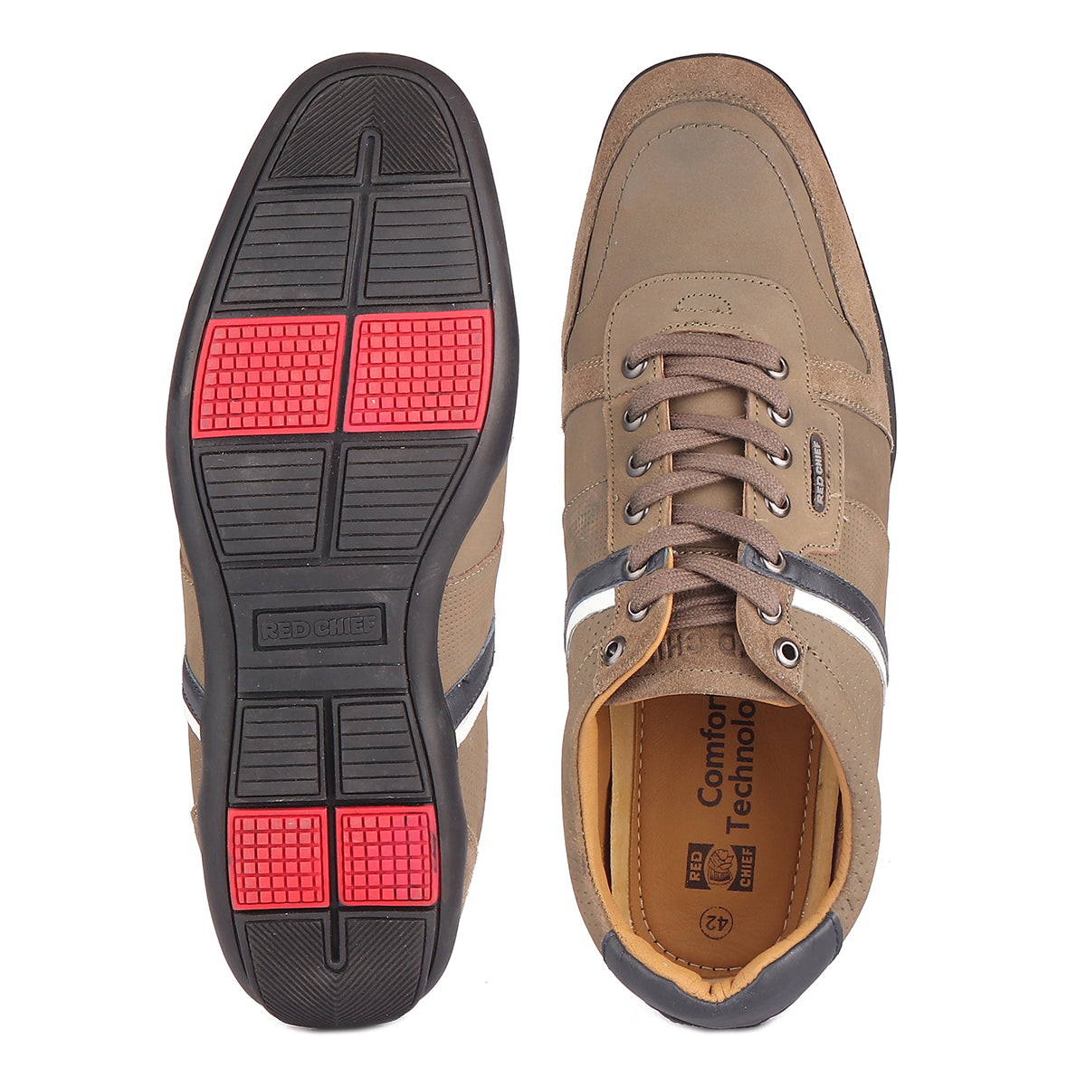 Red Chief Olive Green Casual Sneaker Shoes for Men RC3755 G0045