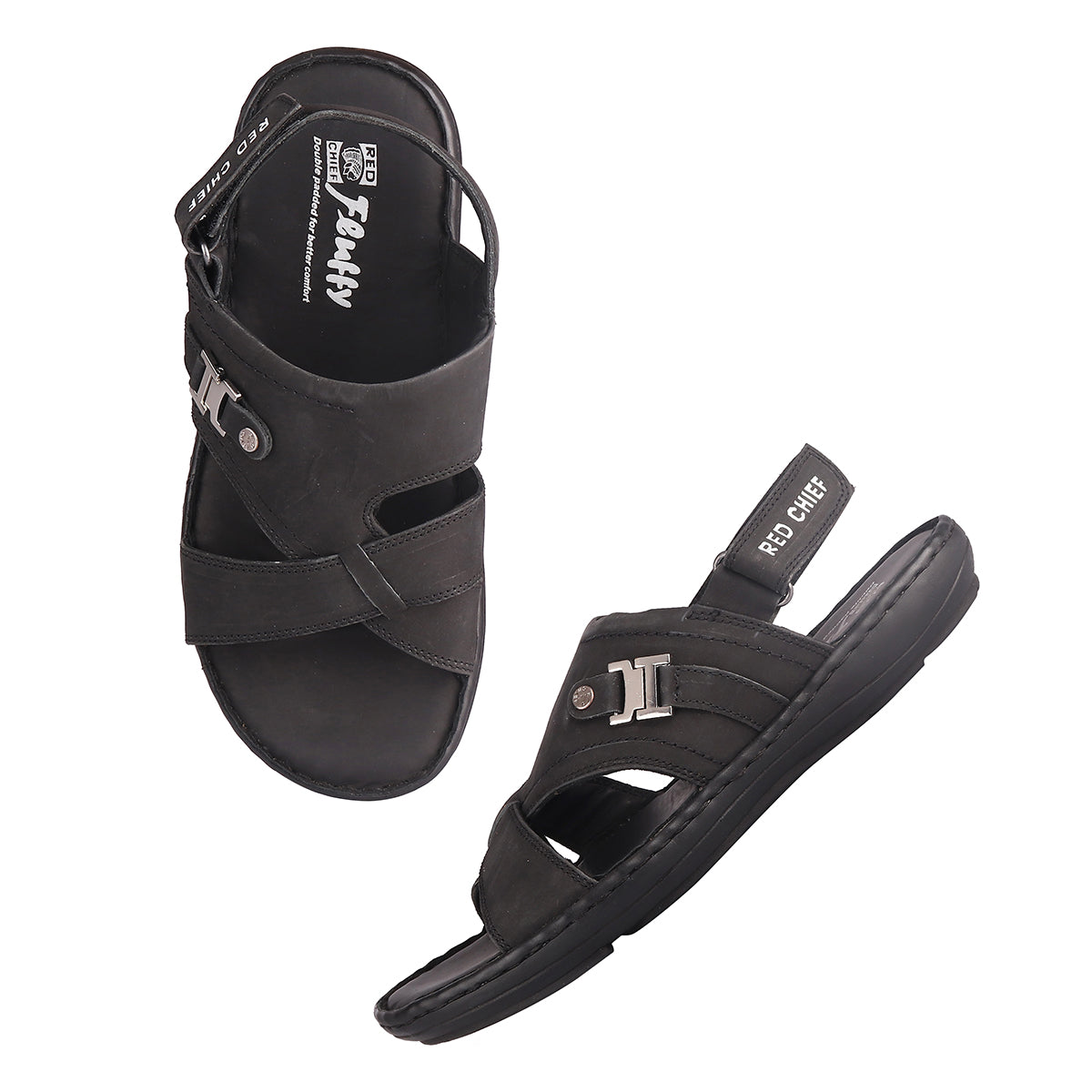 Red Chief Black Sandal for Men RC3790 001