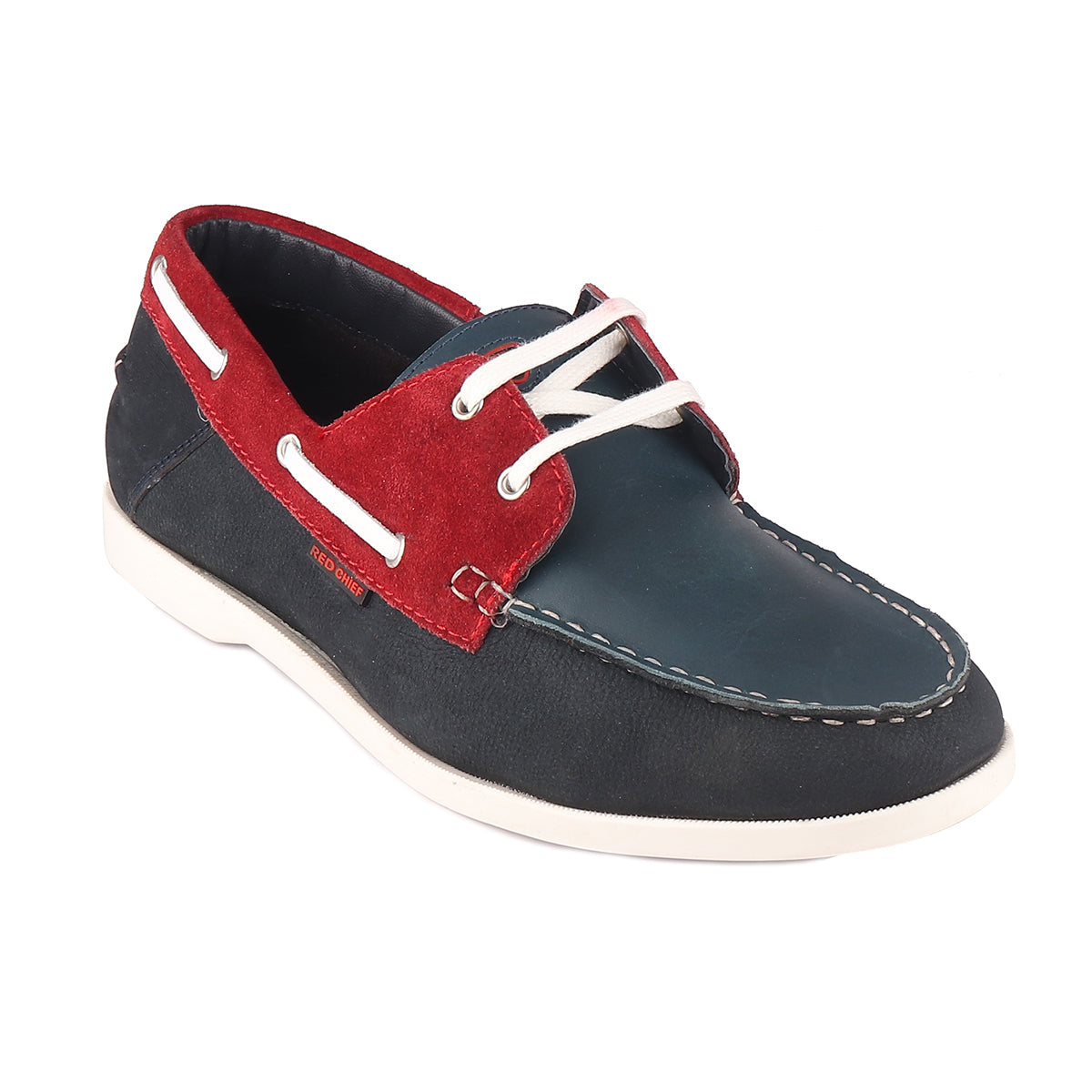 Red Chief Blue & Red Casual Boat Shoes for Men RC3800 181