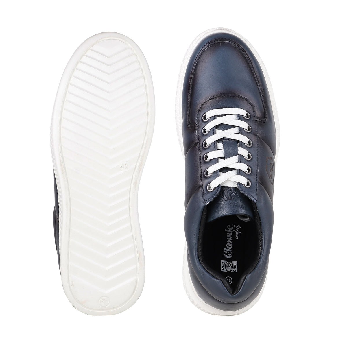 REDCHIEF Blue Leather Casual Oxford for Men RC3949 002