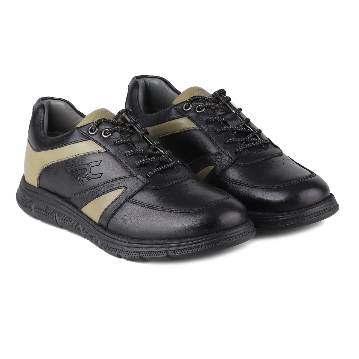 REDCHIEF Olive/Black Leather Casual Derby for Men RC3950 G0070