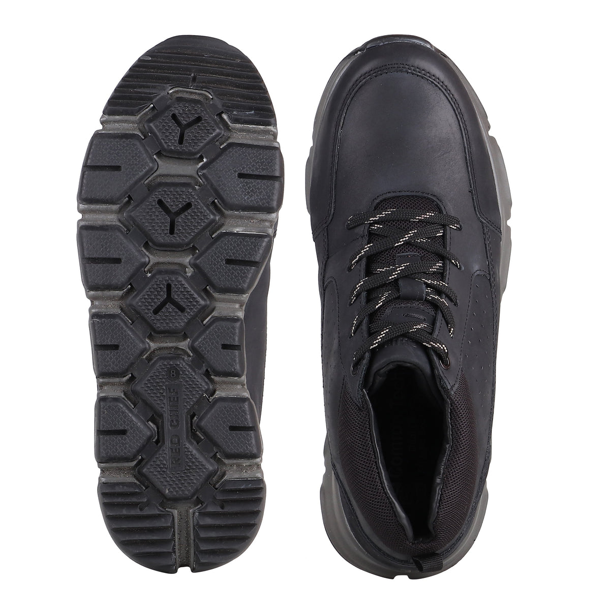 Red Chief Genuine Leather Low Ankle Lace Up Black Casual Shoes For Men |RC9300 001