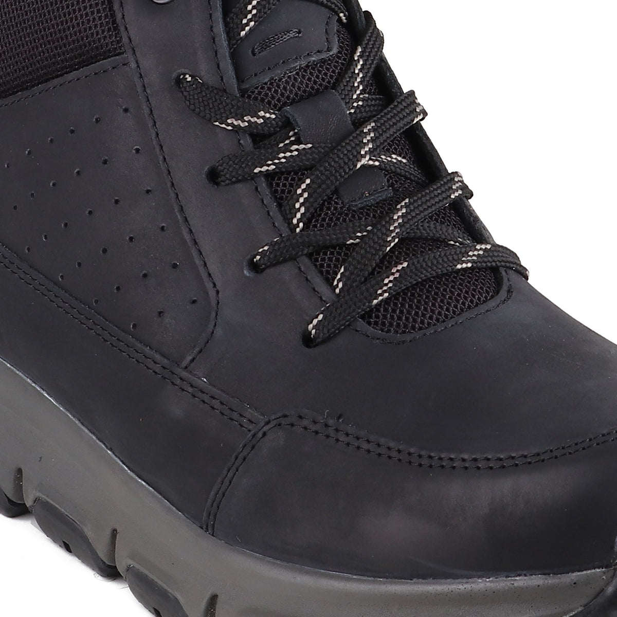 Red Chief Genuine Leather Low Ankle Lace Up Black Casual Shoes For Men |RC9300 001