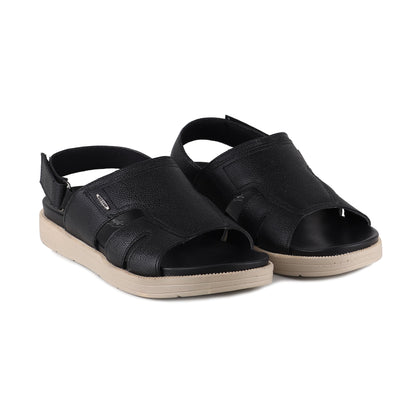 RED CHIEF Black Leather Sandal for Men RC3987 001