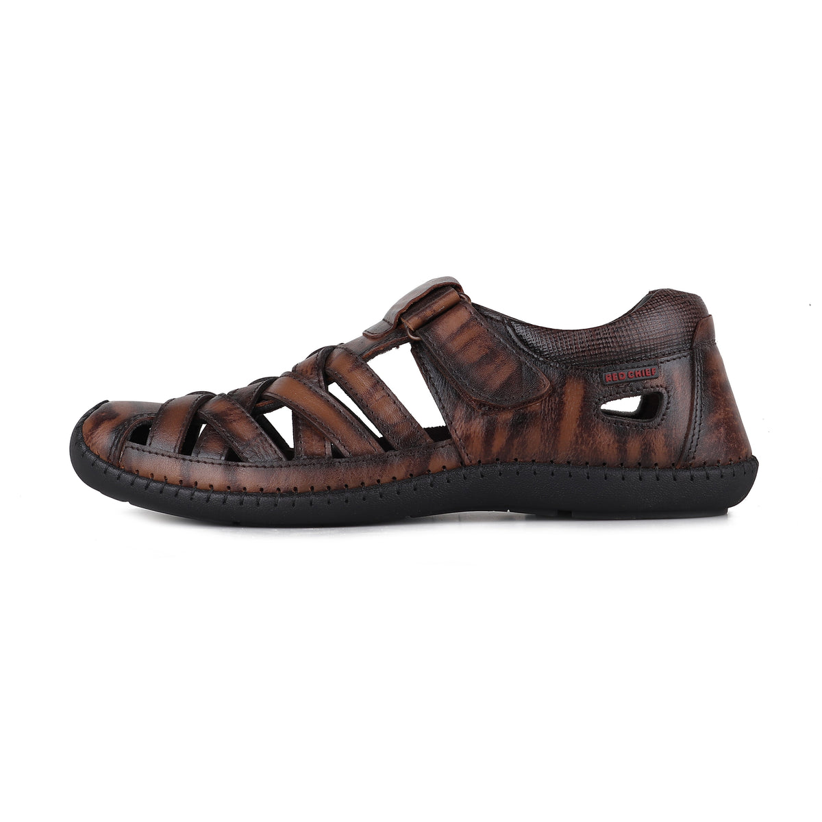 RED CHIEF Brown Leather Sandal for Men RC3993 003