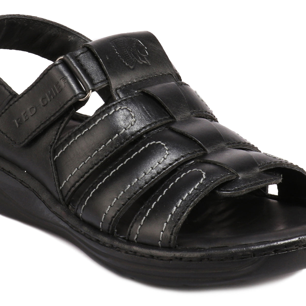 Red Chief Black Sandal for Men RC1086 001