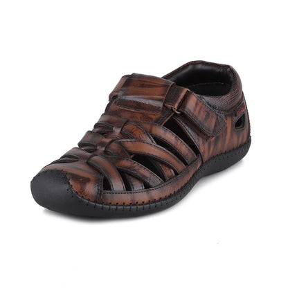 RED CHIEF Brown Leather Sandal for Men RC3993 003