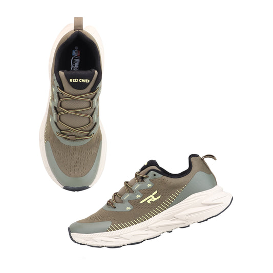 Red Chief Sports Olive Green Color & Low Ankle Lace-Up Comfortable Hiker Shoes for Men |H20049 G0045