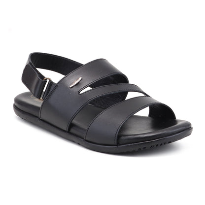 RED CHIEF Black Leather Sandal for Men RC851 001