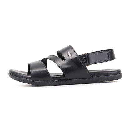 RED CHIEF Black Leather Sandal for Men RC851 001