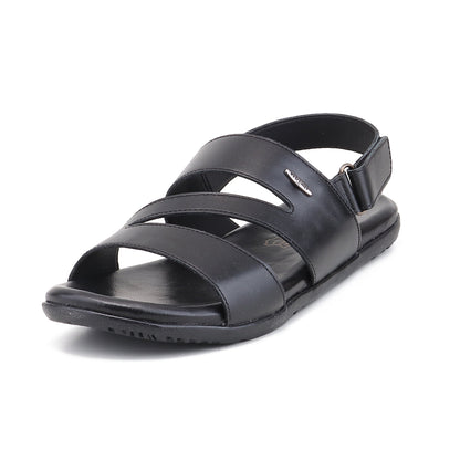 RED CHIEF Black Leather Sandal for Men RC851 001