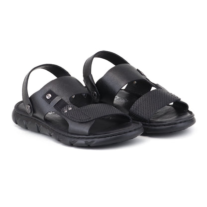 RED CHIEF Black Leather Sandal for Men RC4087 001