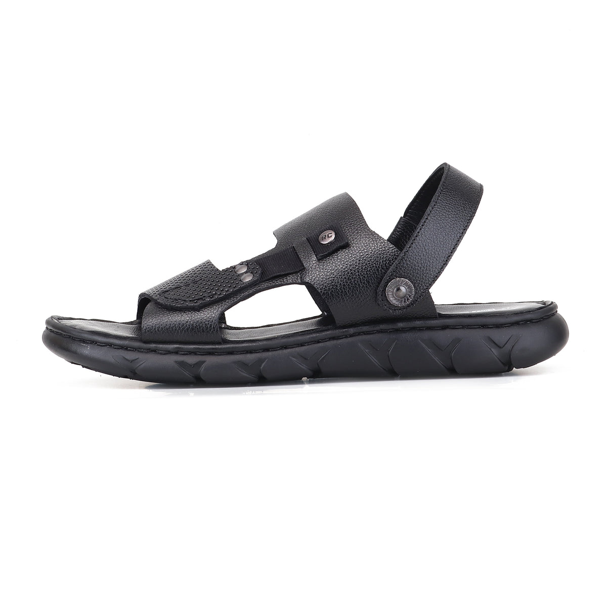 RED CHIEF Black Leather Sandal for Men RC4087 001