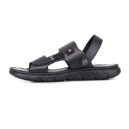 RED CHIEF Black Leather Sandal for Men RC4087 001
