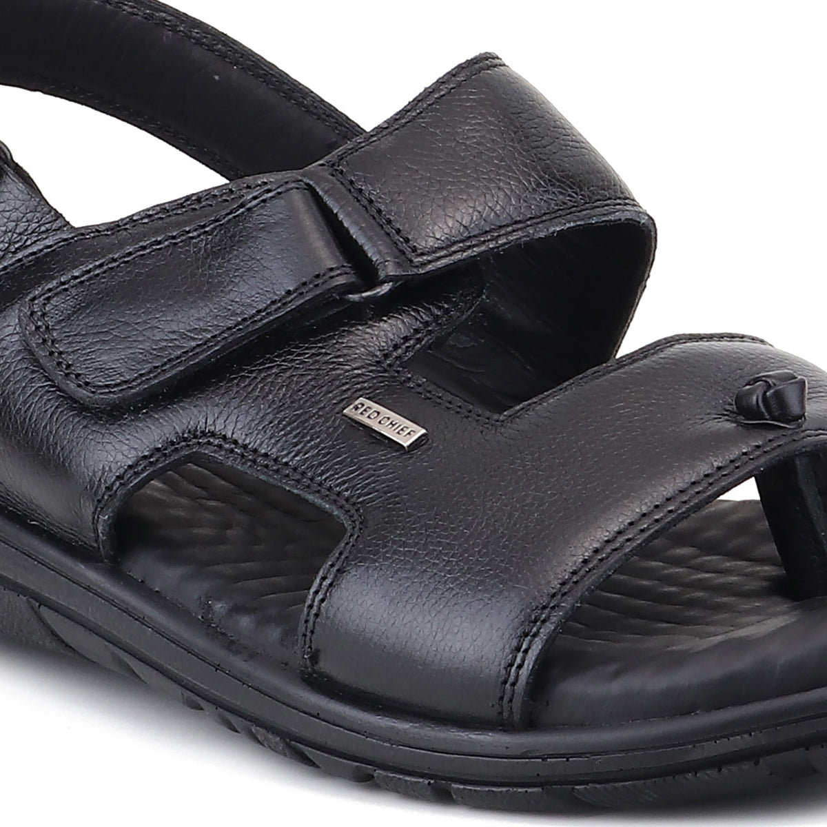 RED CHIEF Black Leather Sandal for Men RC4036-A 001