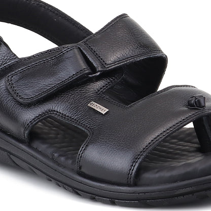RED CHIEF Black Leather Sandal for Men RC4036-A 001