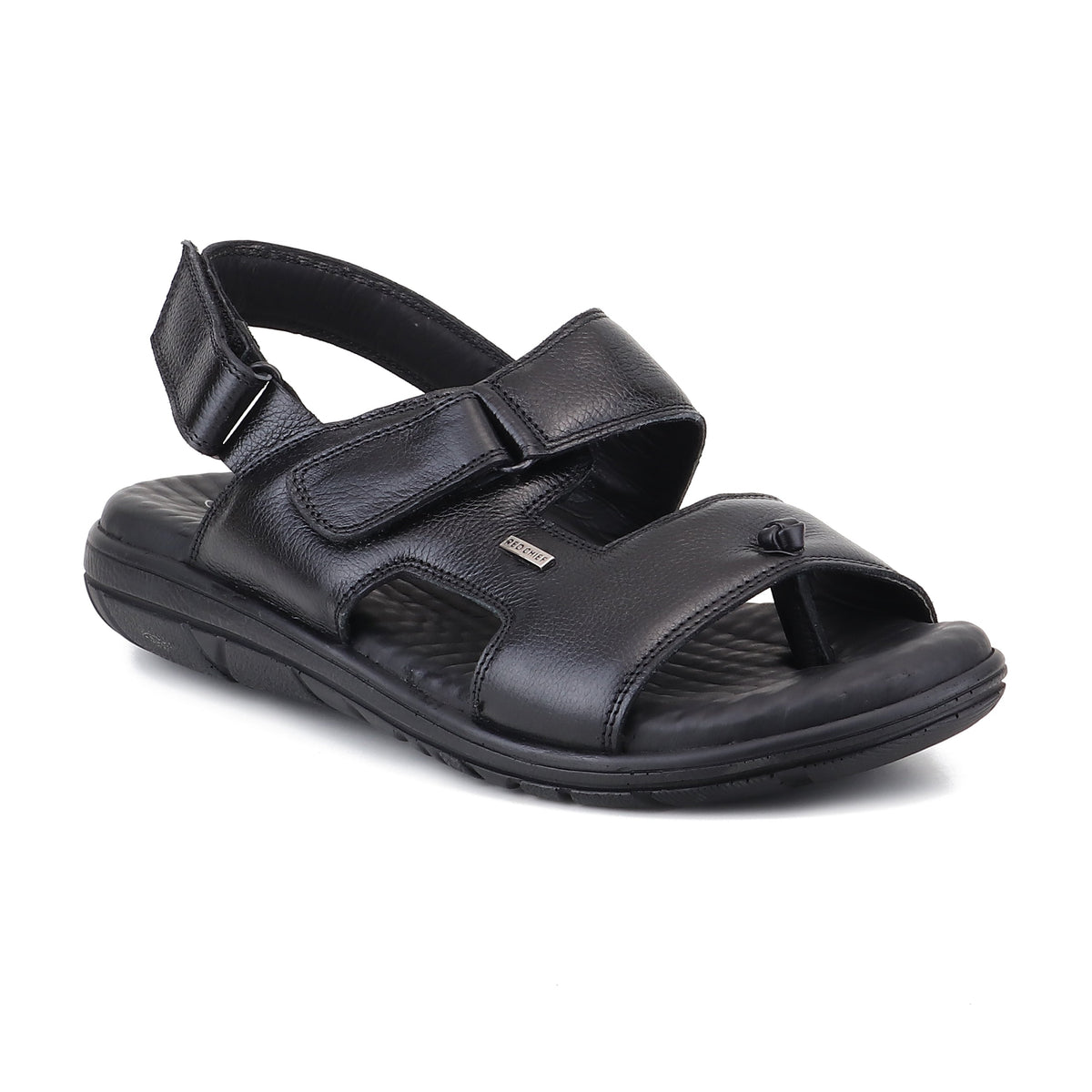 RED CHIEF Black Leather Sandal for Men RC4036-A 001
