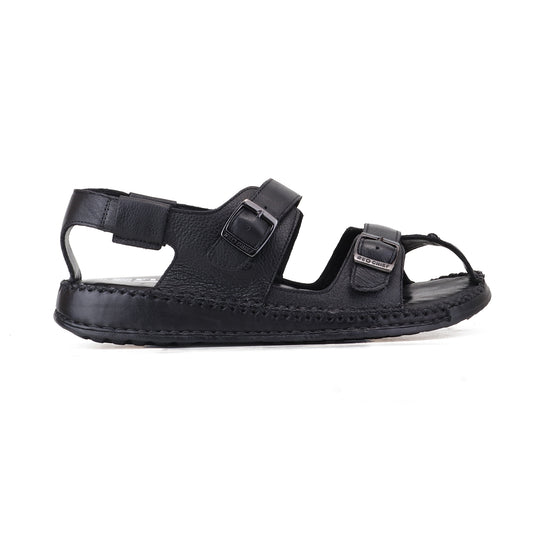 RED CHIEF Black Leather Sandal for Men RC6082 001
