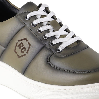 REDCHIEF Olive Leather Casual Oxford for Men RC3949 124