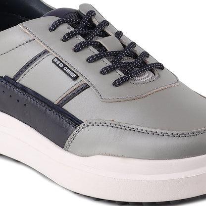 REDCHIEF Grey/Black Leather Casual Sneaker for Men RC3944 047