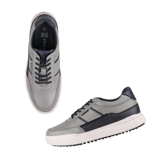 REDCHIEF Grey/Black Leather Casual Sneaker for Men RC3944 047