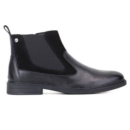 Red Chief Men's Black Leather Chelsea Boots |RC4148 001