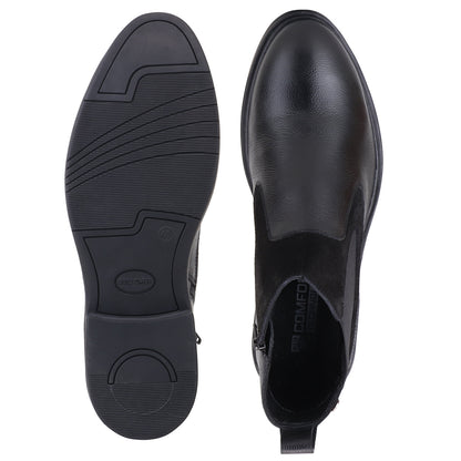 Red Chief Men's Black Leather Chelsea Boots |RC4148 001
