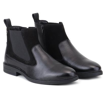 Red Chief Men's Black Leather Chelsea Boots |RC4148 001