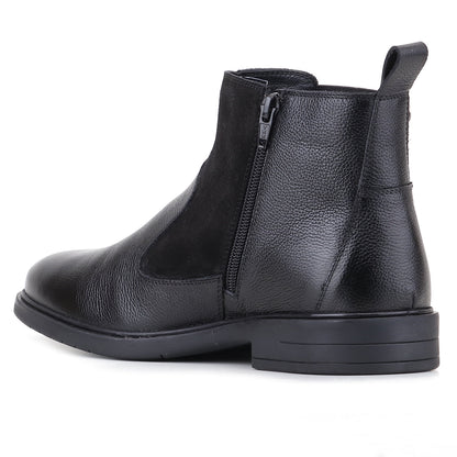 Red Chief Men's Black Leather Chelsea Boots |RC4148 001